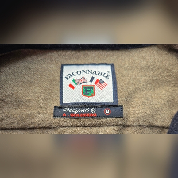 Faconnable Grey Wool Blend Shirt With Blue Striped Med, Men’s - Picture 9 of 11